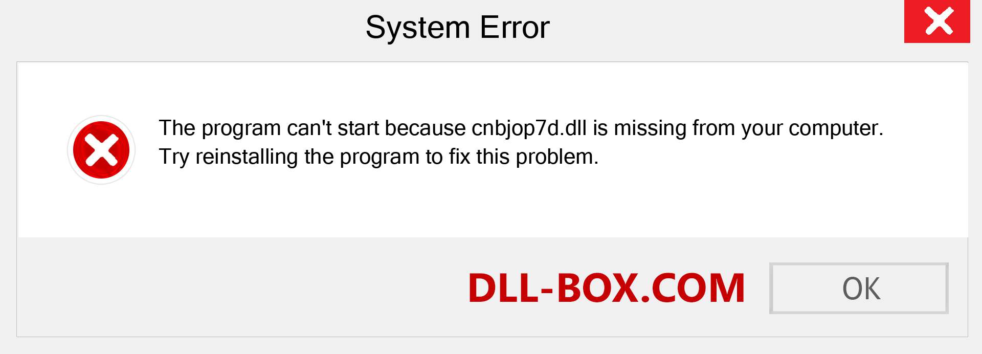  cnbjop7d.dll file is missing?. Download for Windows 7, 8, 10 - Fix  cnbjop7d dll Missing Error on Windows, photos, images